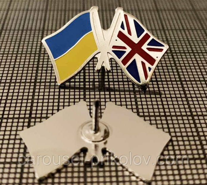 Значок Україна-Велика Британія подвійний