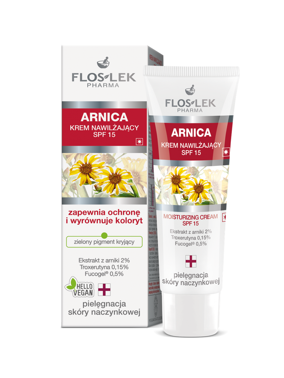 Крем для шкіри з розширеними капілярами зволожуючий SPF 15 Floslek Moisturizing Arnica Cream