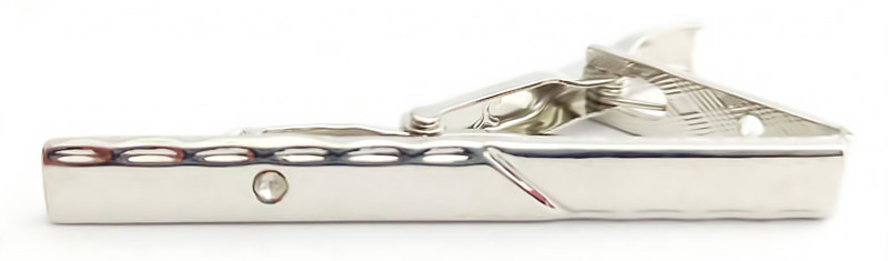 Затискач для краватки. Родій. Довжина: 5.5 см. Ширина: 6 мм.