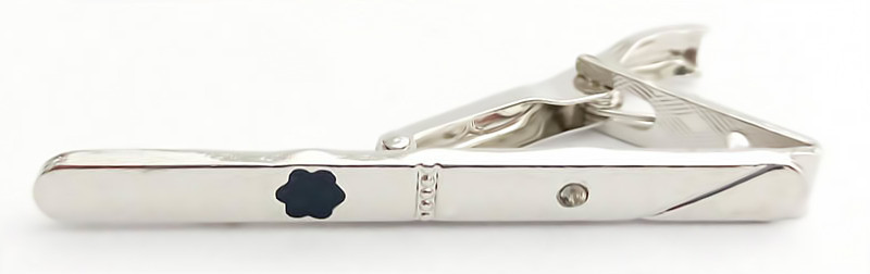 Затискач для краватки. Родій. Довжина: 5.9 см Ширина: 6 мм