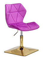Стілець Torino 4 GD-Base бузковий 1022 велюр, на золотій квадратній нозі з регулюванням висоти сидіння, фото 4