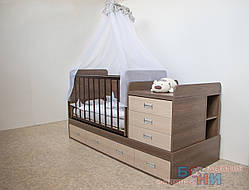 Дитяче ліжко - трансформер "Діана" Ясен Королівський Темний - Ясен Королівський Світлий