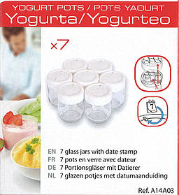 Баночки 7шт для йогуртниці Moulinex Tefal (A14A03) YG230131 YG231531
