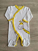 Комбинезон для новорожденных ПОЛЬША хлопок 0-24 месяца, человечки, для грудничков, для детей 68 жираф