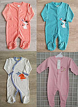 Комбінезон для новонароджених ПОЛЬЩА бавовна 0-24 місяці, чоловічки, для немовлят, для дітей