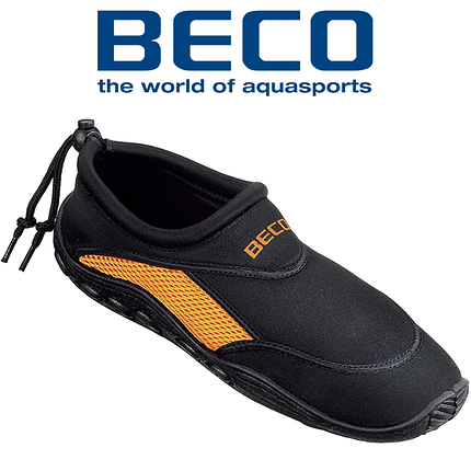 Аквашузи коралки взуття для коралів та пляжу тапочки для коралів аквавзуття BECO 9217 03, чорно-помаранчеві, фото 2