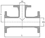 Трійник фланцевий т-подібний згідно з DIN28643 PN10/PN16, фото 3