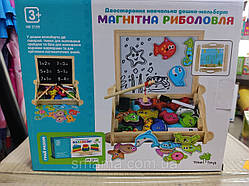 Дерев'яна іграшка Риболовля MD 2139 магнітн, 2в1, дошка для рис, маркер, у кор-ку, 28, 5-24-6 см