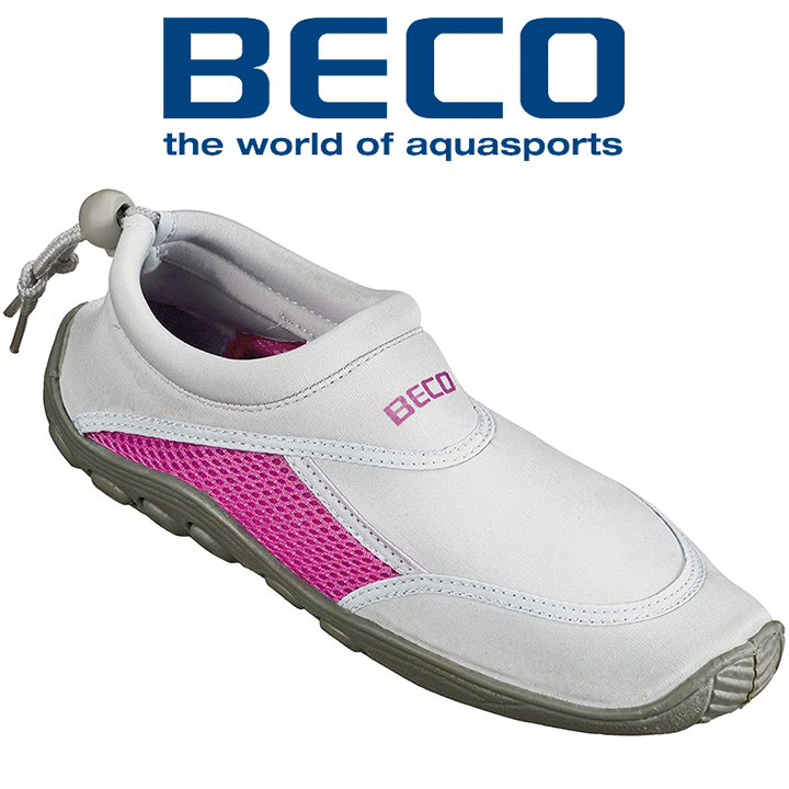 Аквашузи коралки взуття для коралів та пляжу тапочки для коралів аквавзуття BECO 9217 114, сірий/рожевий