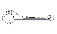 Ключ специальный для гаек со шлицами d=35-50 мм KING TONY 3641-50 (Тайвань) - фото 2 - id-p259777210