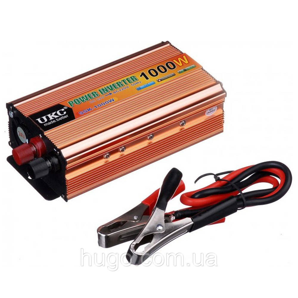Автомобільний інвертор AC/DC SSK 1000W 24V / Перетворювач напруги / Автоінвертор