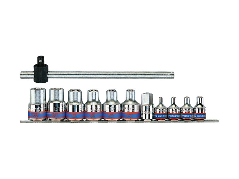 Набор "Е" головок 3/8" и 1/2" 12ед (Е4-Е20, вороток, переходник) (блистер) KING TONY 7112PR - фото 1 - id-p259767575