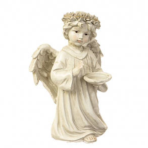 Світний ангел зі свічкою в руках Veronese 23.5*13*15.5 (6000-002AN), фото 2
