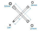 Ключ хрестоподібний 24/27/32 мм L=700мм. KING TONY 19932427 (Тайвань), фото 2