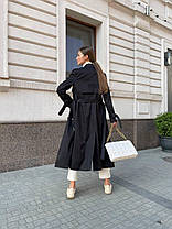 Тренч плащ міді жіночий демісезонний стильний на підкладці з поясом та кишенями різні кольори Gld1808, фото 2