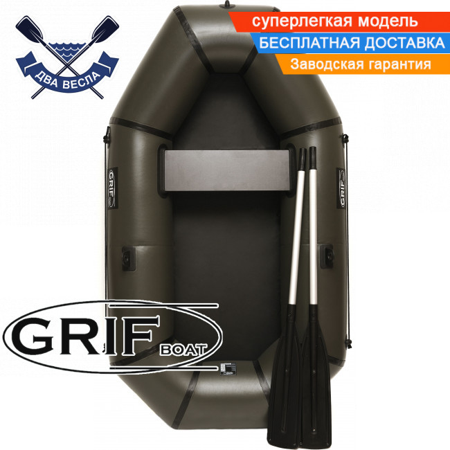 Надувний човен Grif GL-210 з ПВХ 650 гребний човен Гріф полуторка полегшений