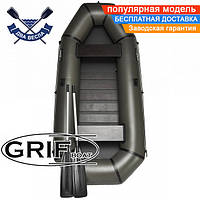 Надувная лодка Grif GH-270S двухместная гребная лодка ПВХ Гриф с реечным настилом