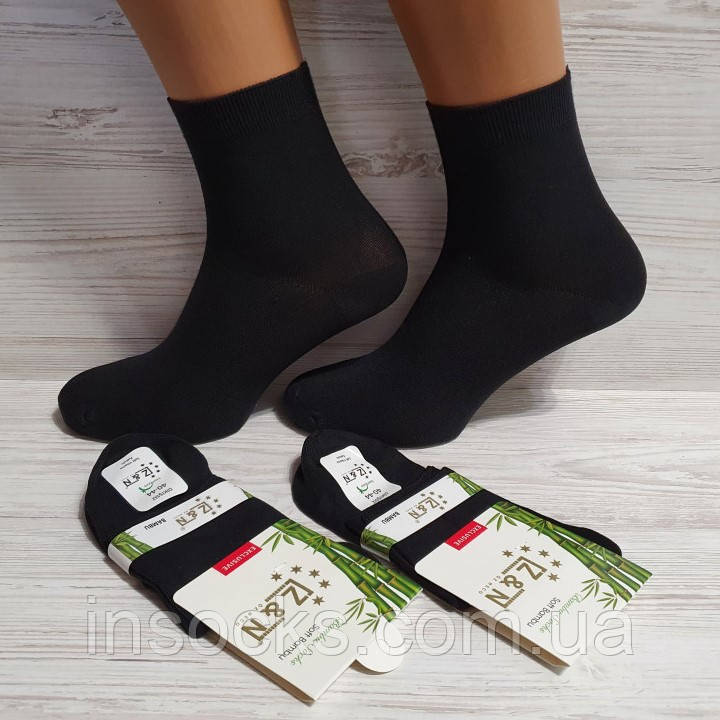 Шкарпетки чоловічі "Z&N" bambu, демісезонні. 40-44р. Чорні. Середньої висоти.
