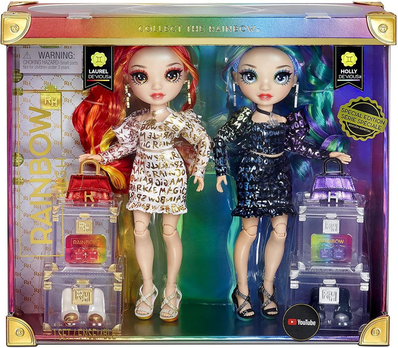 Набір ляльок Рейнбоу Хай дівчатка близнюки Лід і полум'я Rainbow High Twin Laurel and Holly