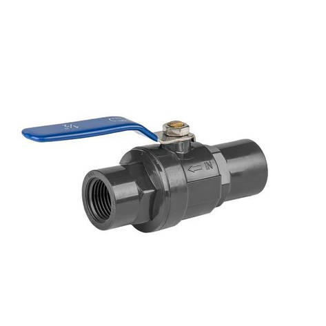 Кран кульовий рівнопрохідний, РВ 3/4", для
труб ПВХ PN10, з SS ручкою, DSRA10V1SF34F34SS, фото 1