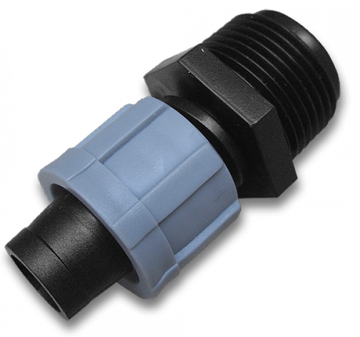 Адаптер для крапельної стрічки із зовнішньою
різьбою 1/2", DSTA10-12L, фото 1