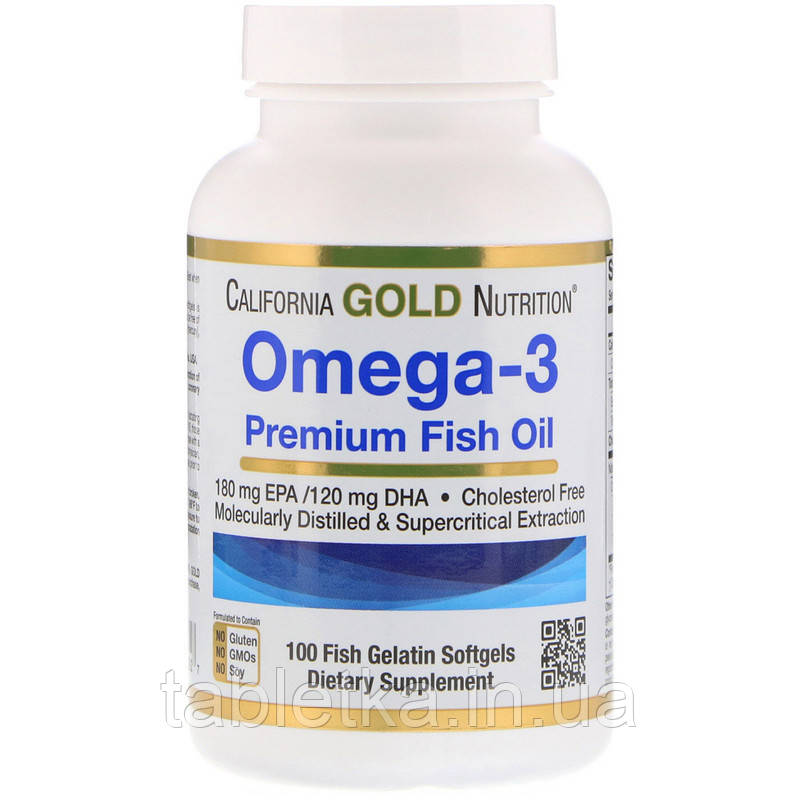 Омега-3 Риб'ячий жир для серця, 2000 мг Omega-3 Premium, Madre Labs, 100 капсул, Київ