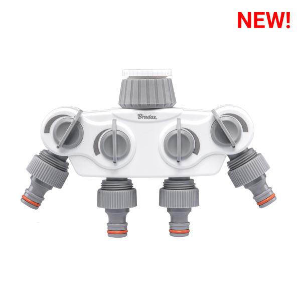 Розподільник з 4 кранами на кран 1" або 3/4", 
SOLID WHITE LINE, на карті, WL-3034K