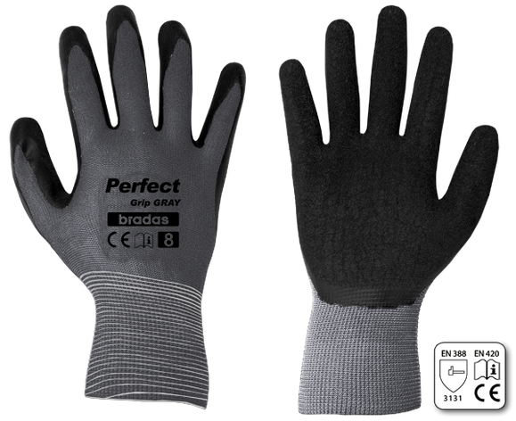 Рукавички захисні PERFECT GRIP GRAY латекс, розмір
9, RWPGGY9, фото 1
