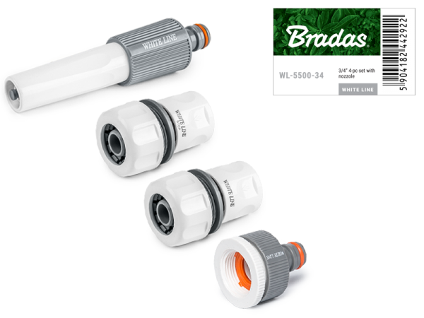 Комплект з 4 елементів на шланг 3/4", WHITE LINE,
WL-5500-34, фото 1