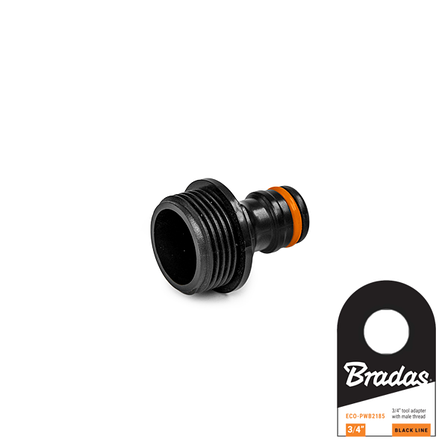 Адаптер із зовнішньою різьбою 3/4", BLACK LINE,
з ярликом, ECO-PWB2185, фото 1