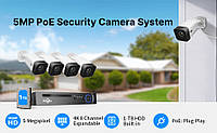 Новая система видеонаблюдения POE - Hiseeu 8CH.4 камеры 5MP,NVR,Onvif