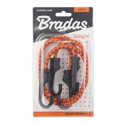 Шнур еластичний гумовий 60см х 2шт. з металевими
гачками PVC BUNGEE CORD HOOK, BCH2-08060OR-B, фото 3