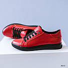 Червоні шкіряні жіночі кеди 36-41, фото 6