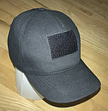 Кепка-бейсболка тактична чорна з липучкою та регулюванням розміру (МВС, Поліція, ЗСУ), бавовна, розм. 59-62, фото 6