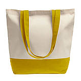 Еко-сумка з бавовни "Comby" (43х40х14 см) 240 г/кв.м незабарвлена з жовтим, фото 2