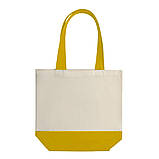 Еко-сумка з бавовни "Comby" (43х40х14 см) 240 г/кв.м незабарвлена з жовтим, фото 5