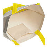 Еко-сумка з бавовни "Comby" (43х40х14 см) 240 г/кв.м незабарвлена з жовтим, фото 3