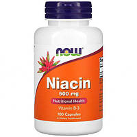 Now Foods, Niacin 500 мг (100 капс.), ниацин, витамин В3