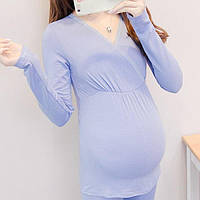 Кофта для беременных и кормления, цвет васильковый - XL