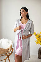 Комплект халат и ночная рубашка в роддом (для кормления и беременных) Elegant - 48/50