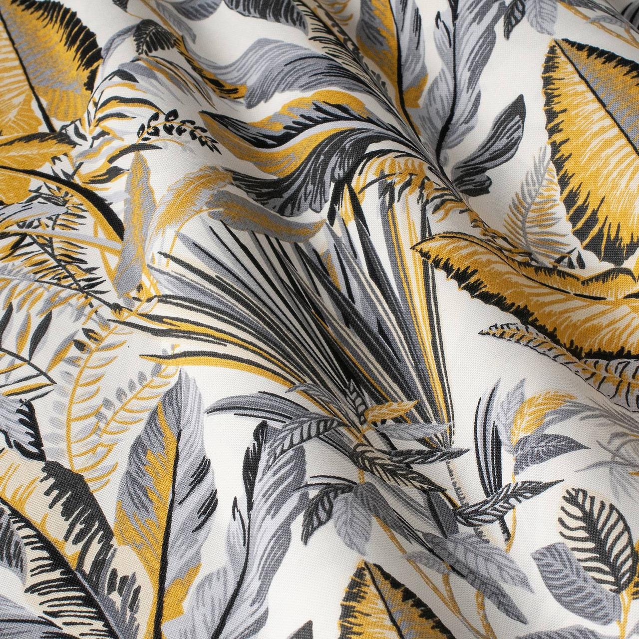 Декоративна тканина з тефлоновим просоченням помаранчеві тропіки з сірим 180см 88320v4, фото 1