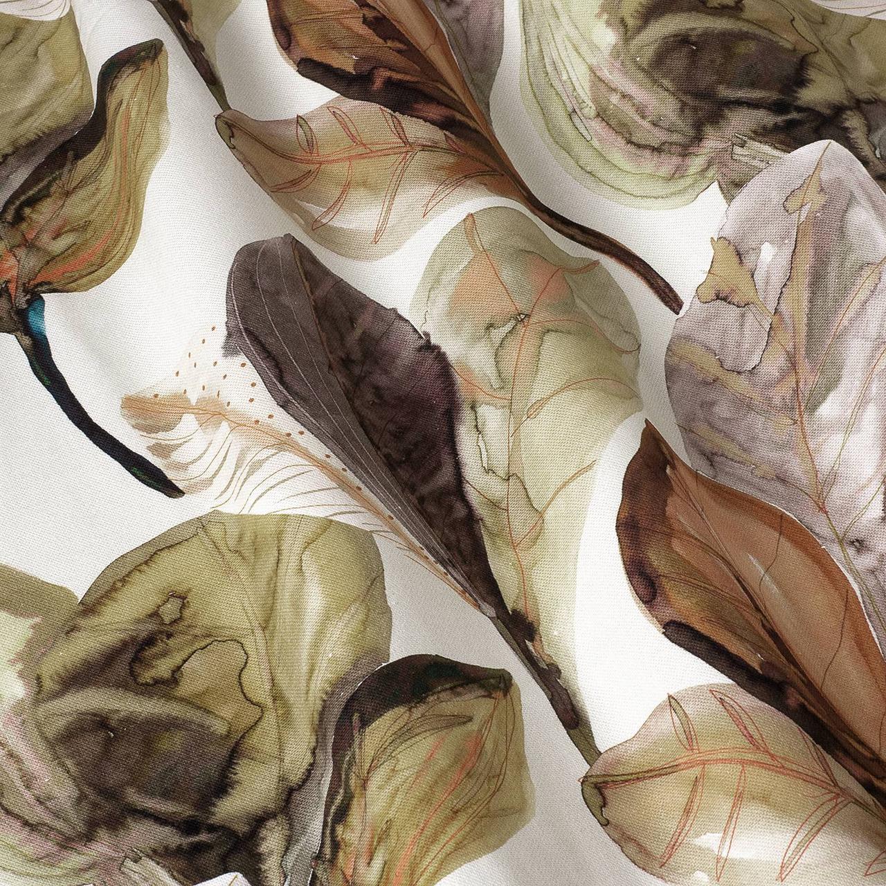 Декоративні тканини листя великі коричневі аквареллю Іспанія 280см 88096v7, фото 1