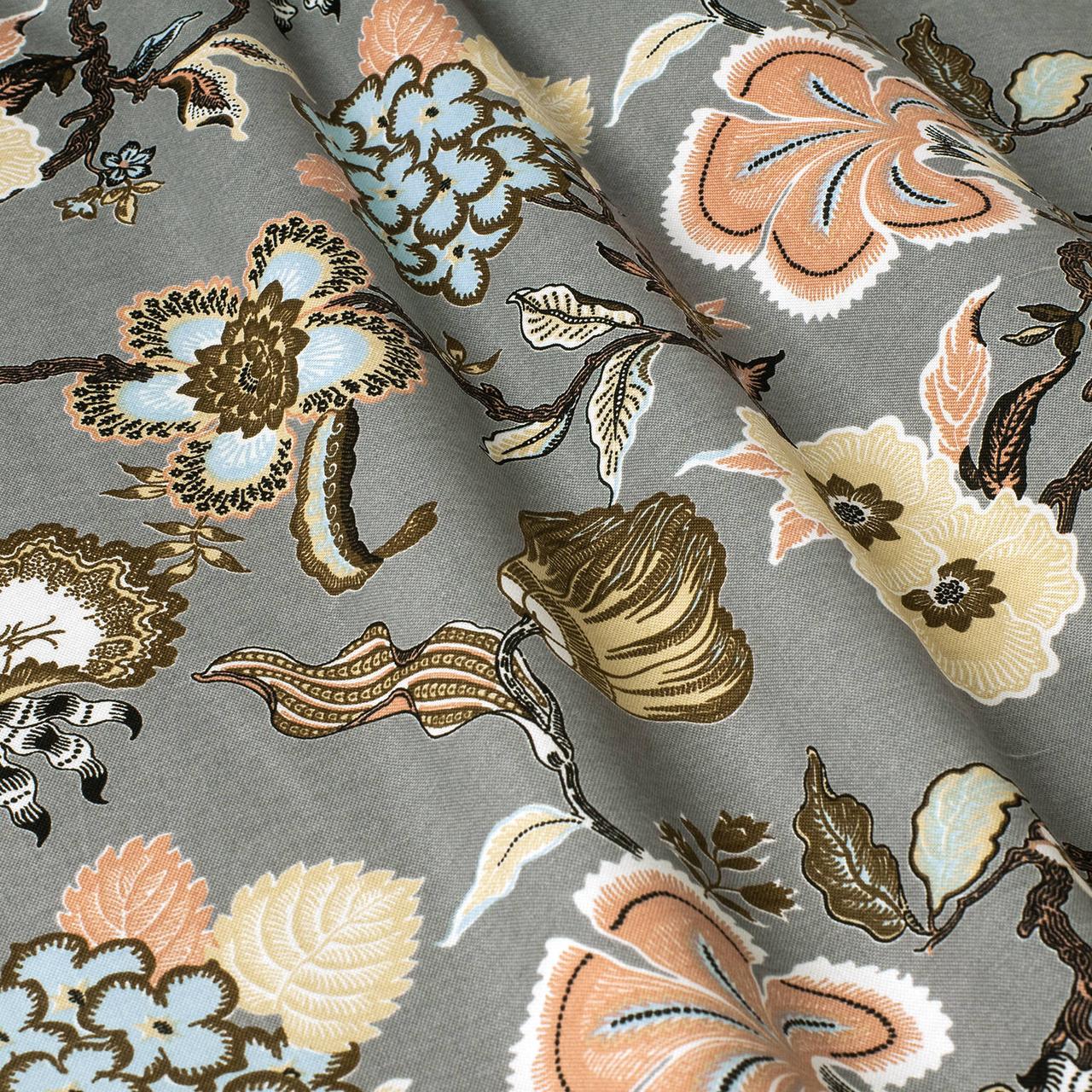 Декоративні квіти помаранчеві тканини на сірий фон Туреччина 87995v13, фото 1