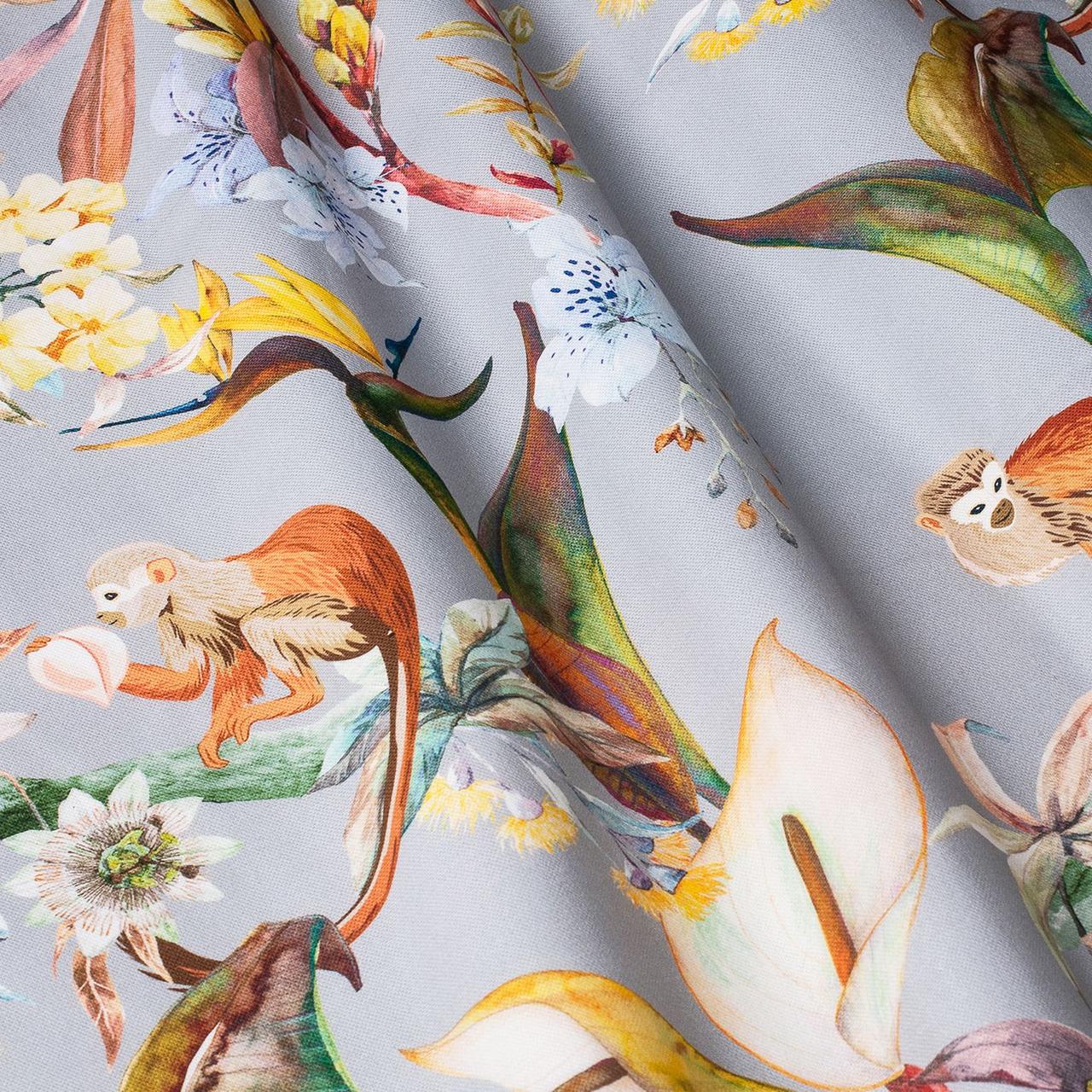 Декоративні тканини помаранчевих тварин на сірий фон Іспанія 87883v6, фото 1