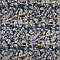 Декоративная ткань бежевый цветочный узор на синем фоне хлопок 84662v1, фото 2