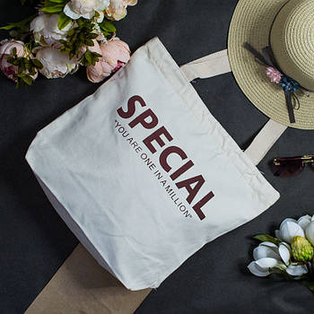 Сумка жіноча шопер модна тканинна на блискавці 34*39 см стильний принт Luna