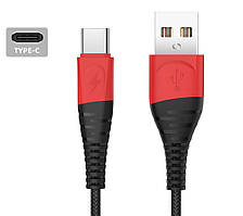 Кабель Alitek USB - Type C 1 м (2.4A QC4.0) Black/Red