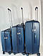 Комплект валіз поліпропілен на 4х колесах Велика Середня Мала L M S синий Airtex 280, фото 3