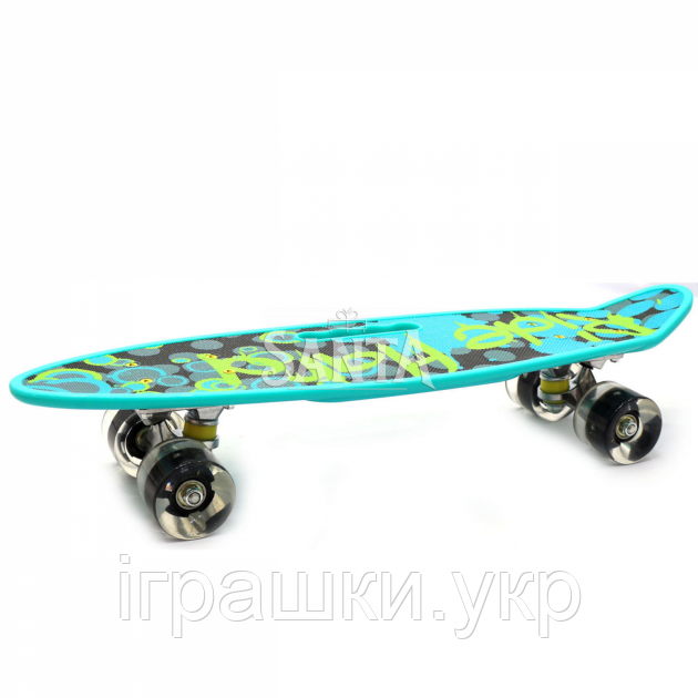Скейт Пенни борд С 40310 Best Board колеса ПУ, светящиеся