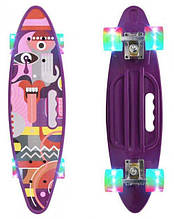 Скейт Пенни борд С 40310 Best Board колеса ПУ, светящиеся